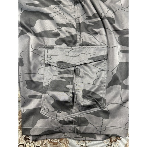DENALI Mens 36 Gray Jigsaw Camo Cargo Shorts Belted Performance Stretch - Picture 11 of 14